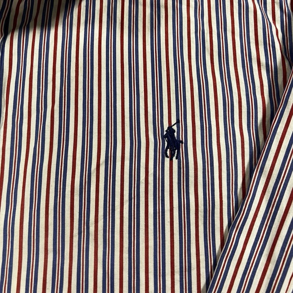 Ralph Lauren Slim Fit Long Sleeve Button Down Shirt Mens XXL Striped Preppy - Picture 3 of 6